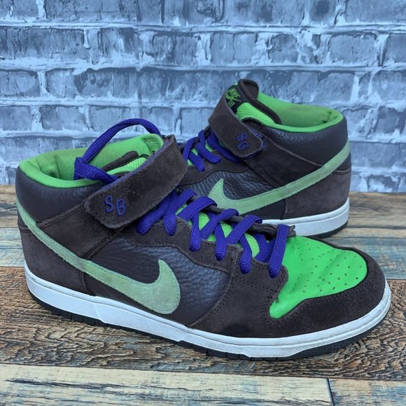 Nike Dunk SB Mid Donatello Baroque Brown Radiant Green 314383-231 Mens Size 10 - Picture 2 of 12